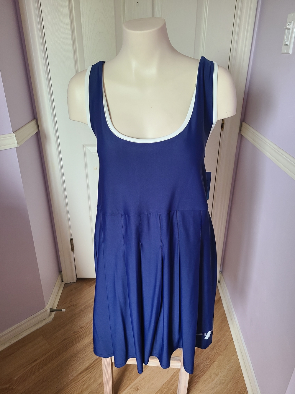 Prince Navy Athletic Dress with White Trim